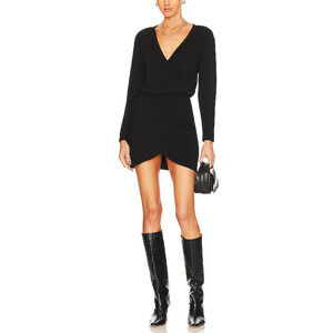 Monrow 'Cross Over' Black Mini Dress Size S